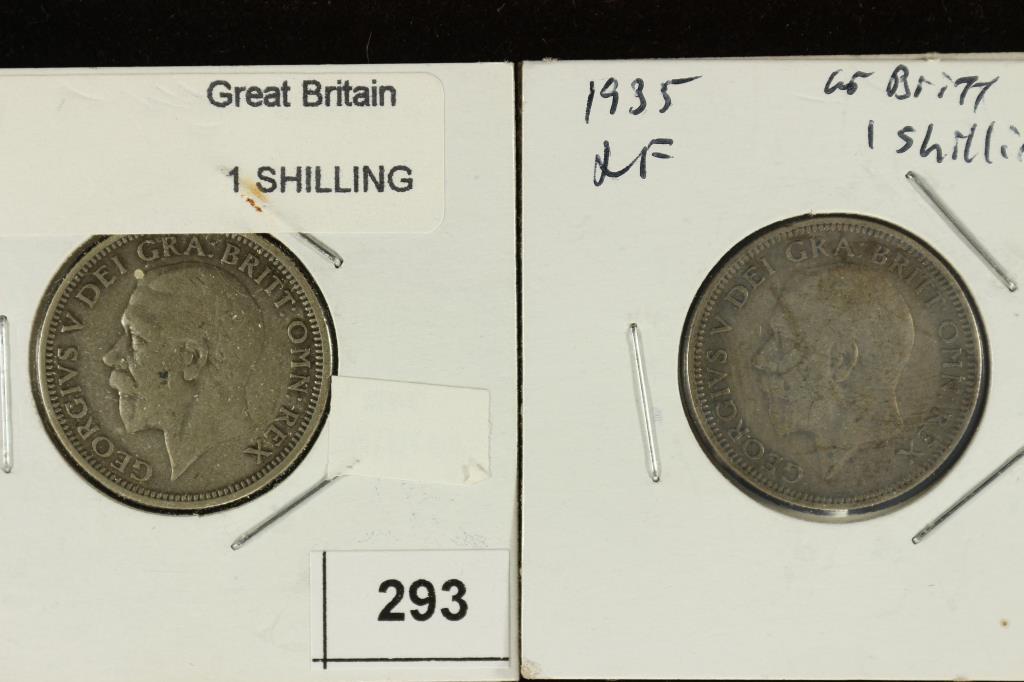 1928 & 1935 GREAT BRITAIN SILVER SHILLINGS (1 of 2)