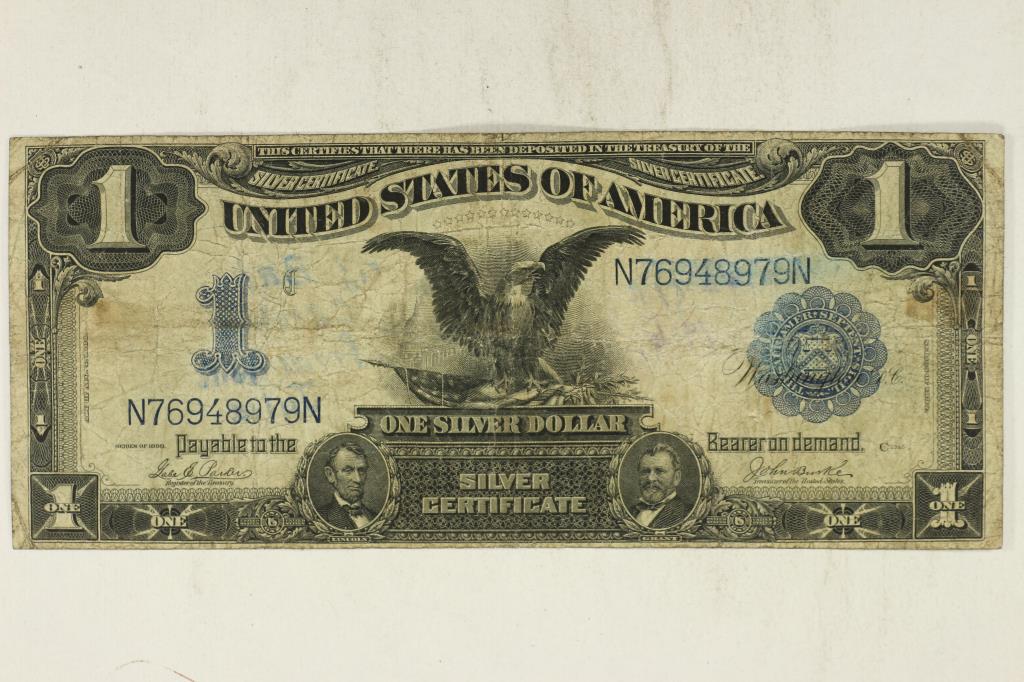 1899 LARGE SIZE $1 BLACK EAGLE SILVER CERTIFICATE (1 of 2)