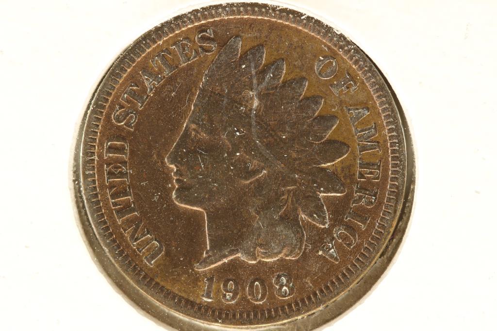 1908-S INDIAN HEAD CENT KEY DATE VERY FINE+ (1 of 2)