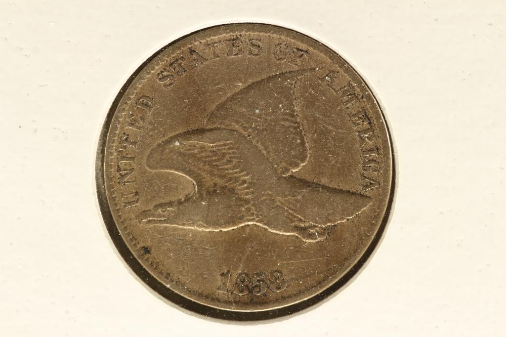 1858 (LARGE LETTER) FLYING EAGLE CENT VERY GOOD (1 of 2)