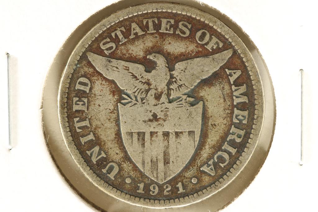 1921 US/PHILIPPINES SILVER 50 CENTAVOS (1 of 2)