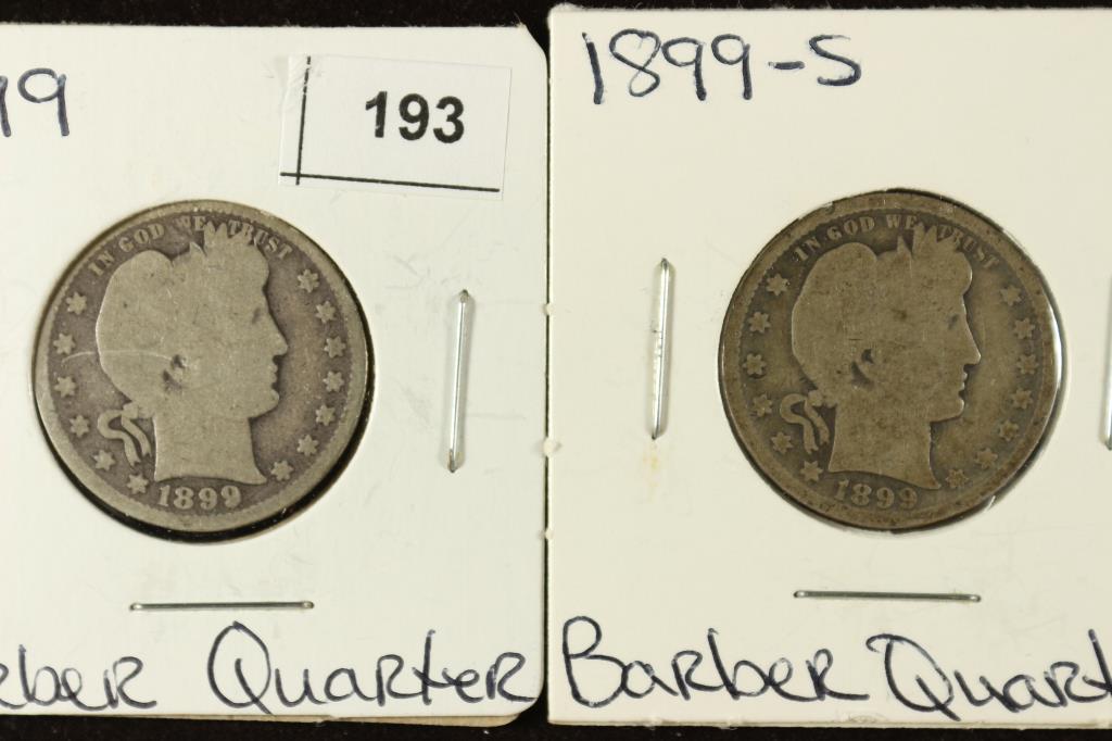 1899 & 1899-S BARBER QUARTERS 99-S BETTER DATE (1 of 2)