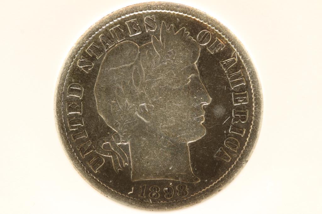 1898-O BARBER DIME ANACS FINE DETAILS NET VG8 (1 of 3)