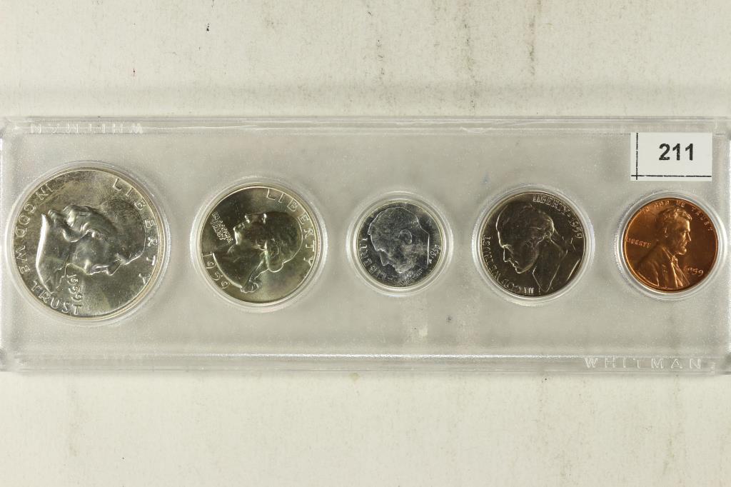 1959-P SILVER UNC YEAR SET IN PLASTIC CASE (1 of 2)