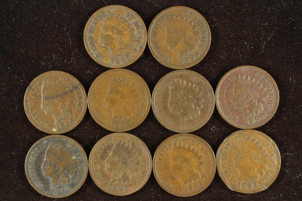 10 ASSORTED 1890'S INDIAN HEAD CENTS 1 MESSED UP (1 of 2)