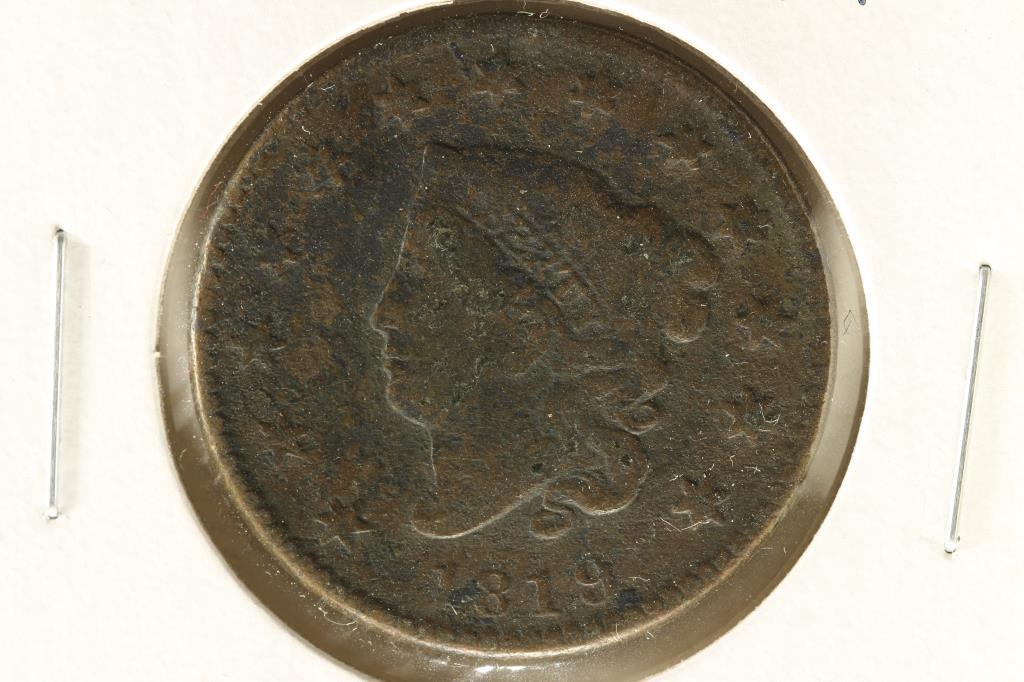1819 SMALL DATE US LARGE CENT (1 of 2)