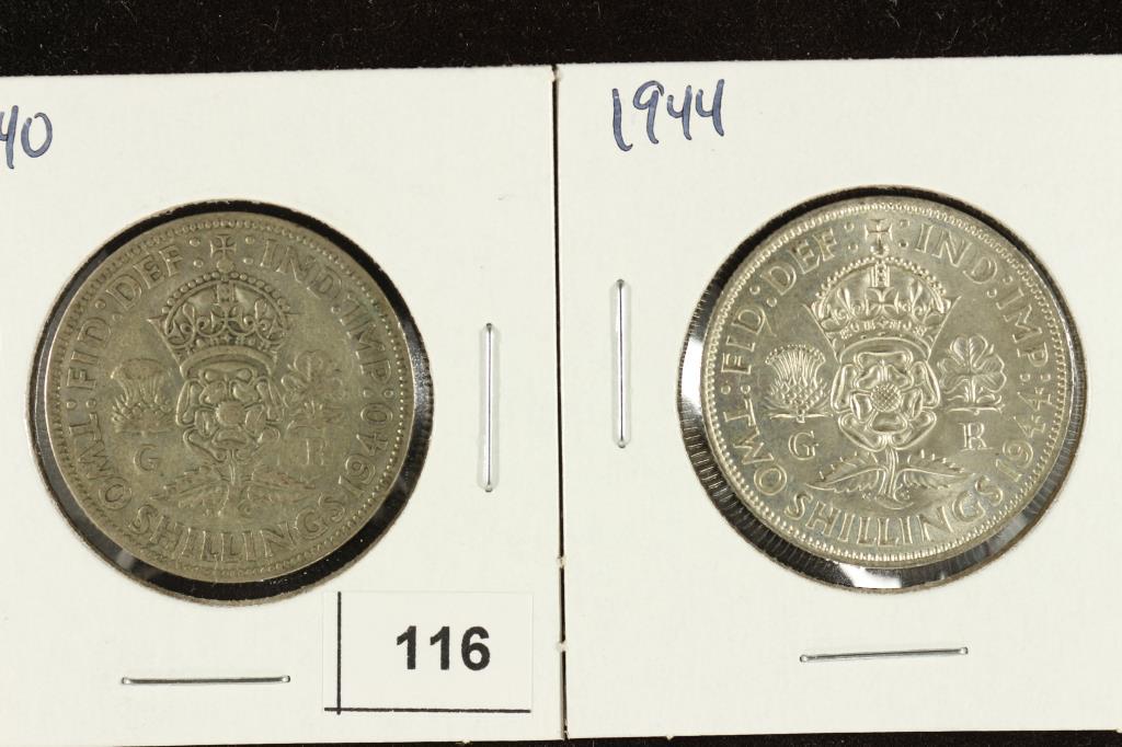 1940 & 1944 GREAT BRITAIN SILVER 2 SHILLINGS (1 of 2)