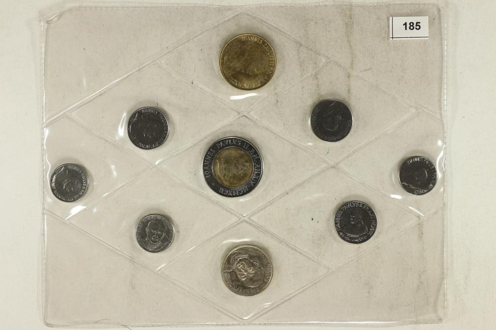 1990-1993 VATICAN 9 COIN UNC SET (1 of 2)