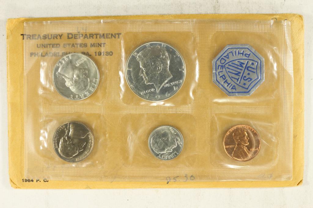 1964 US SILVER PROOF SET (WITH ENVELOPE) (1 of 2)