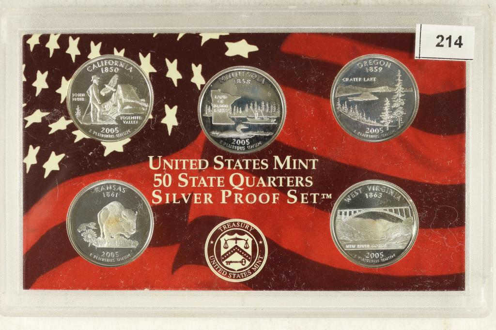 2005 SILVER 50 STATE QUARTERS PROOF SET NO BOX (1 of 2)