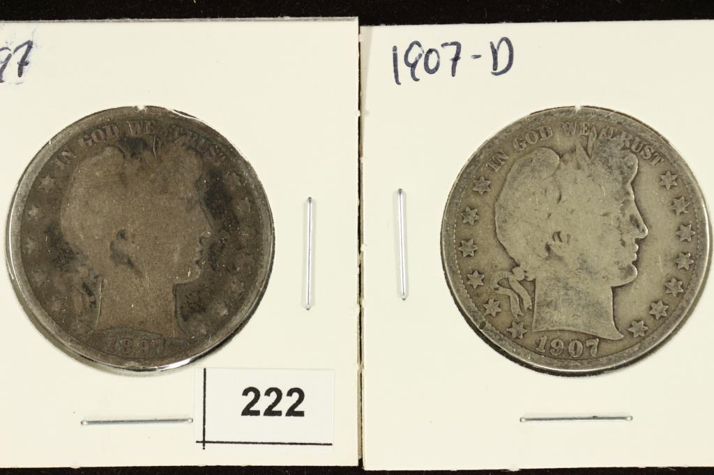 1897 & 1907-D BARBER HALF DOLLARS (1 of 2)