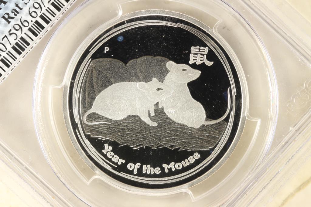 2008-P AUSTRALIA RAT SERIES II HALF OUNCE .999: FINE SILVER 50 CENTS PCGS PR69 DCAM