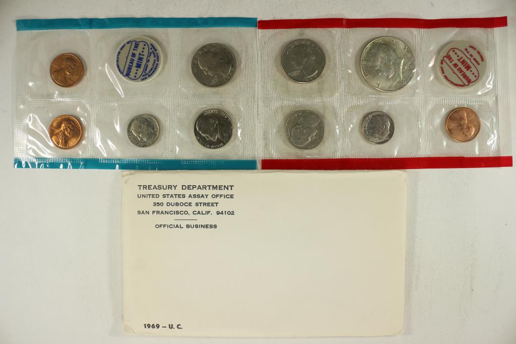 1969 US MINT SET (UNC) P/D/S (WITH ENVELOPE) (1 of 2)