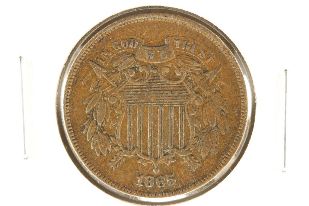 1865 US TWO CENT PIECE EXTRA FINE (1 of 2)