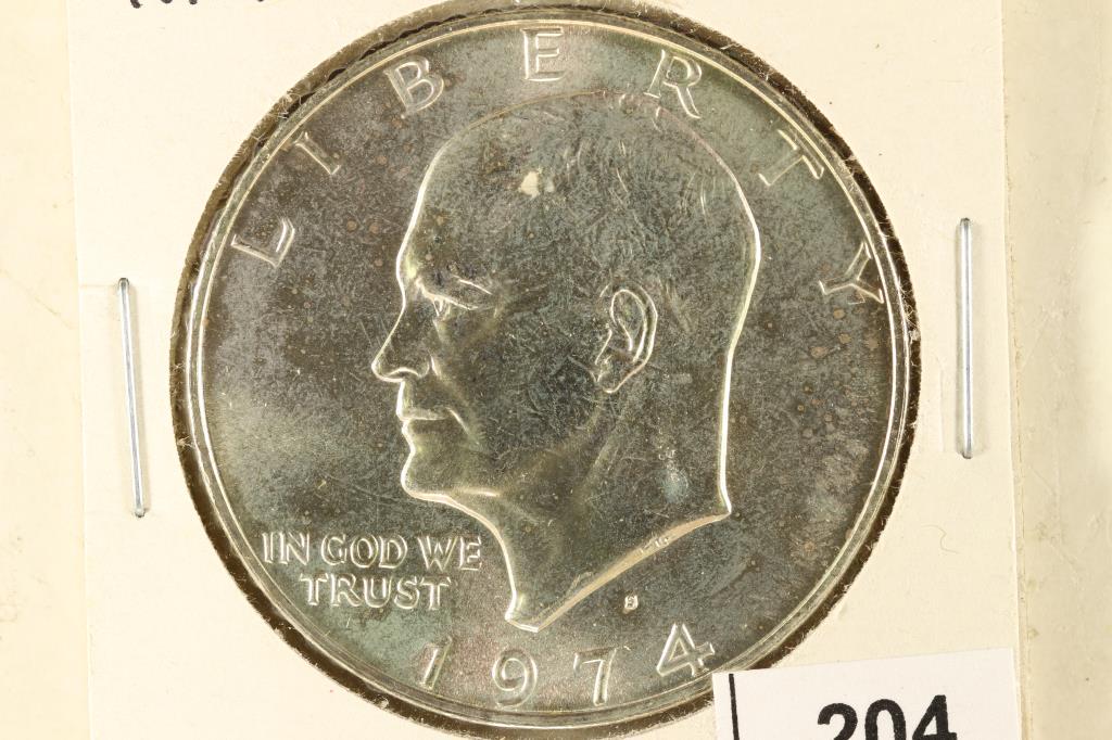 1974-S IKE SILVER DOLLAR BRILLIANT UNC SOME TONING (1 of 2)