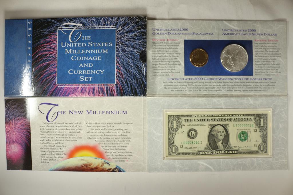 2000 US  MILLENNIUM COINAGE & CURRENCY SET (1 of 3)