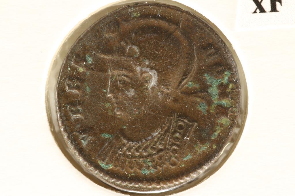 330-333 A.D. HELMETED ROMA COMMEMORATIVE ANCIENT: COIN, EXTRA FINE