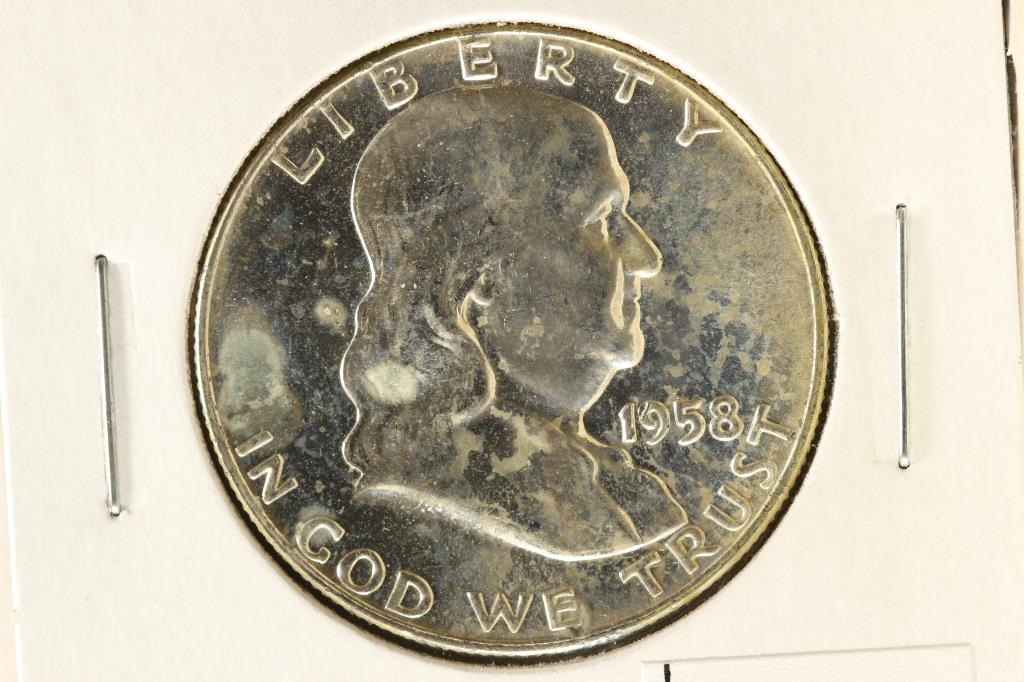 1958-D FRANKLIN HALF DOLLAR BRILLIANT UNC (1 of 2)