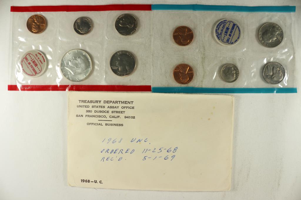 1968 US MINT SET (UNC) P/D/S (WITH ENVELOPE) (1 of 2)