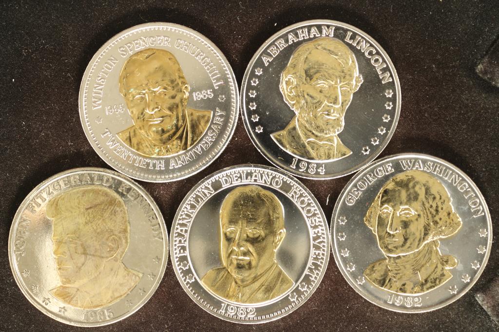 5-ASSORTED GOLD ENHANCED DOUBLE EAGLES: (1 of 2)