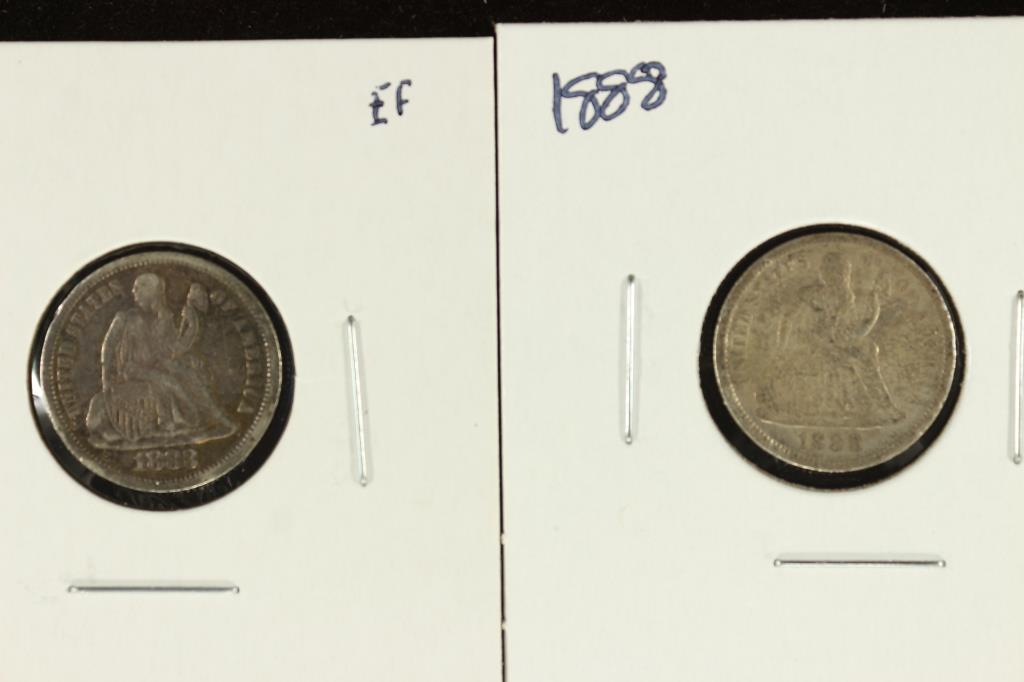 1883 & 1888 SEATED LIBERTY DIMES: WATCH FOR OUR NEXT AUCTION ON MONDAY JULY 19TH, 2021 AT 7 PM EDT