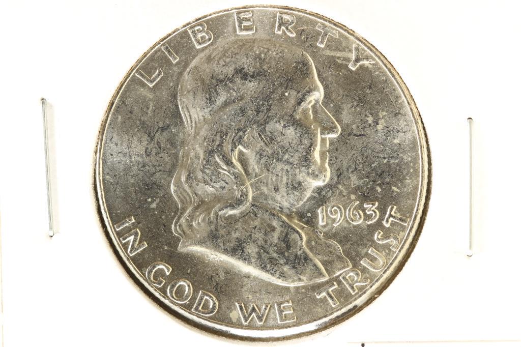 1963-D FRANKLIN HALF DOLLAR BRILLIANT UNC (1 of 2)