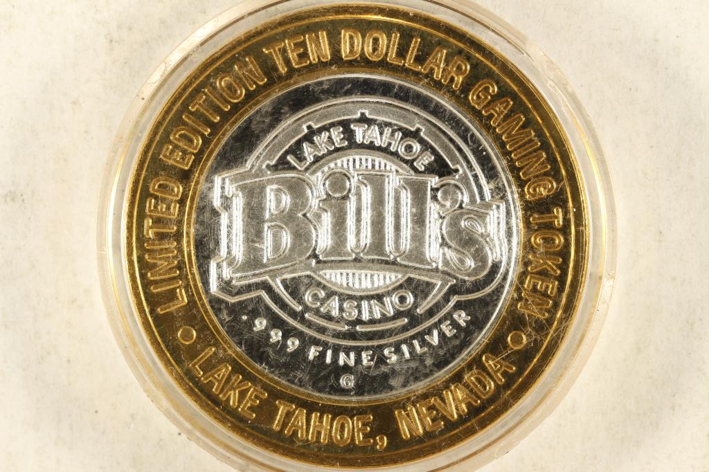CASINO $10 SILVER TOKEN (UNC) BILL'S CASINO (1 of 2)