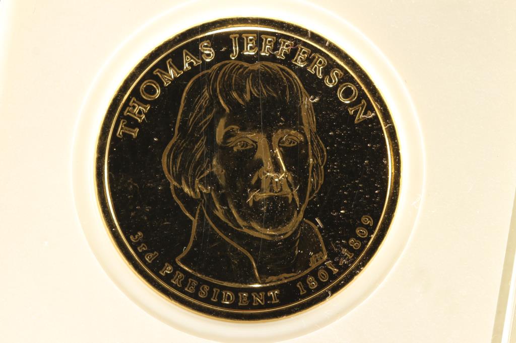 2007 JEFFERSON DOLLAR PURE 24KT GOLD ENRICHED: WATCH FOR OUR NEXT AUCTION ON MONDAY AUGUST 2ND, 2021 AT 7 PM EDT