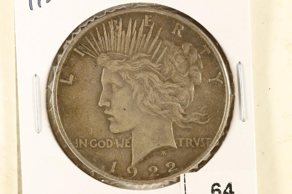 1922 PEACE SILVER DOLLAR: WATCH FOR OUR NEXT AUCTION ON MONDAY AUGUST 2ND, 2021 AT 7 PM EDT