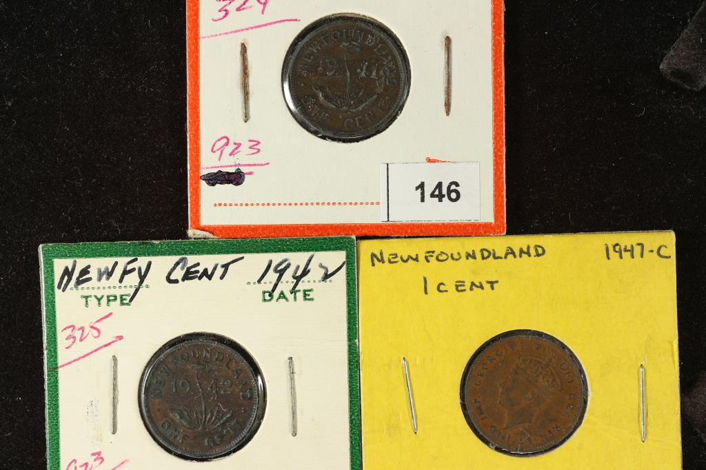 1941, 1942 & 1947-C NEWFOUNDLAND ONE CENTS (1 of 2)