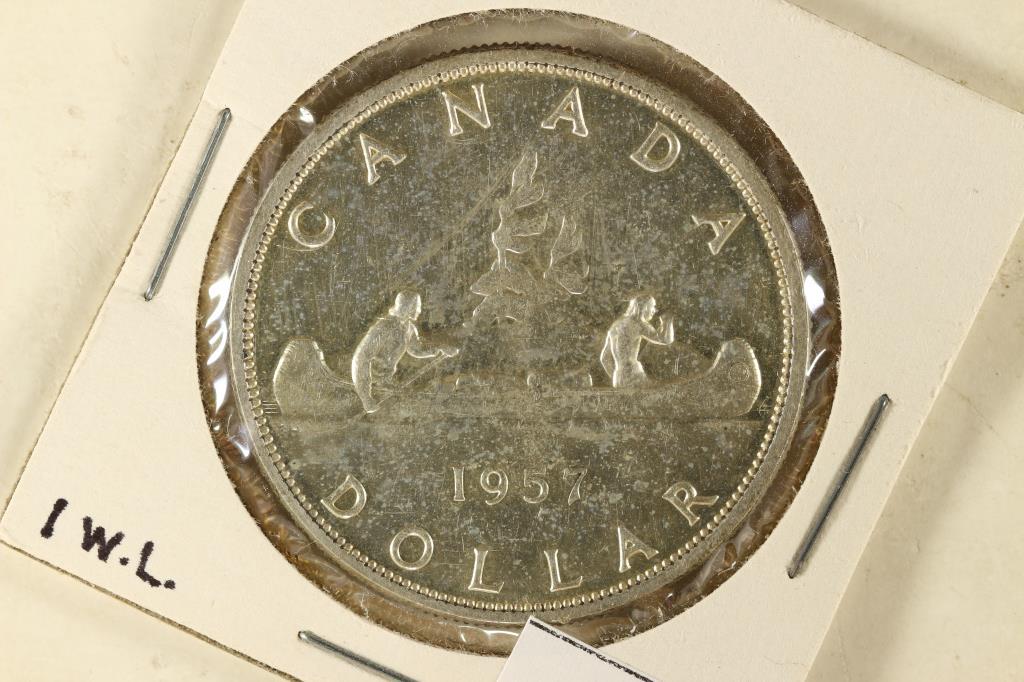 1957 CANADA SILVER DOLLAR .6000 OZ. ASW (1 of 2)