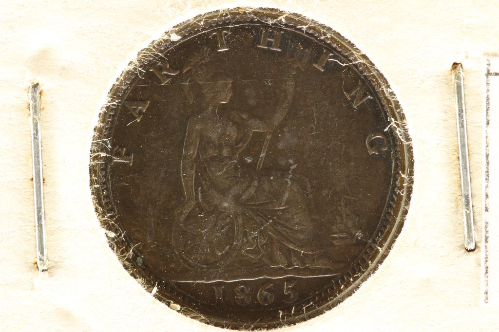 1865 GREAT BRITAIN FARTHING EXTRA FINE (1 of 2)