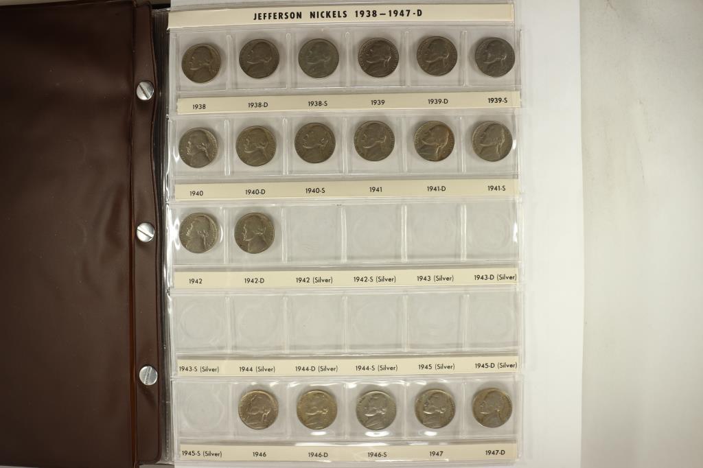 1938 UP JEFFERSON NICKEL ALBUM WITH 133 COINS (1 of 8)