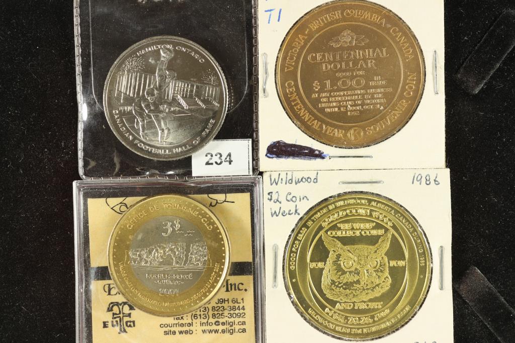 4 ASSORTED CANADA TRADE DOLLARS, ALL BRILLIANT UNC (1 of 2)