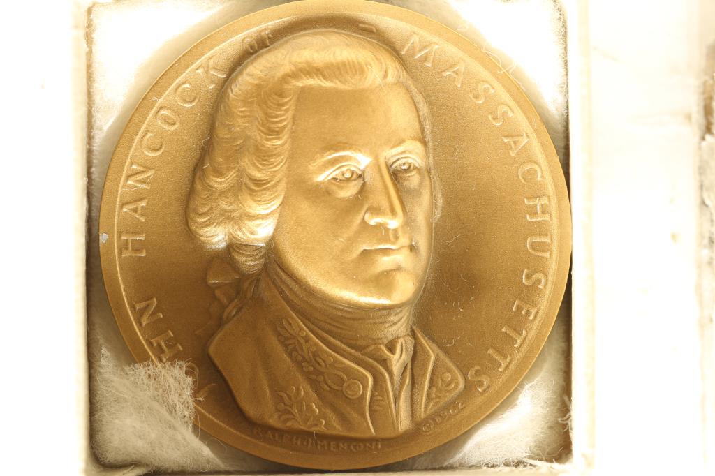MEDALLIC ART MEDAL 1 1/4'' JOHN HANCOCK HIGH RELIF (1 of 3)