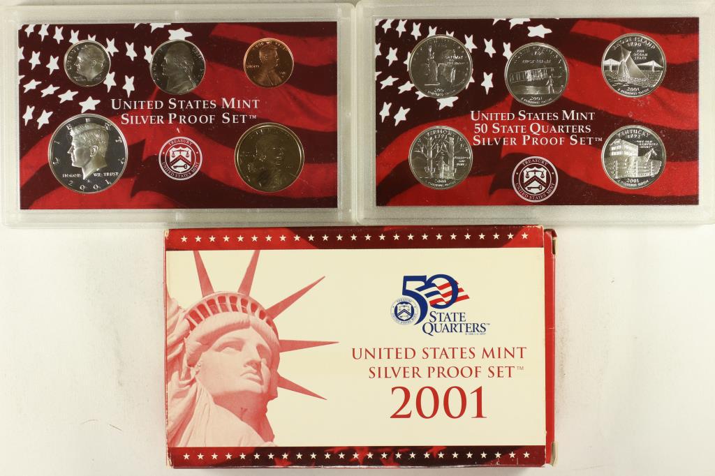 2001 US SILVER PROOF SET (WITH BOX) (1 of 2)