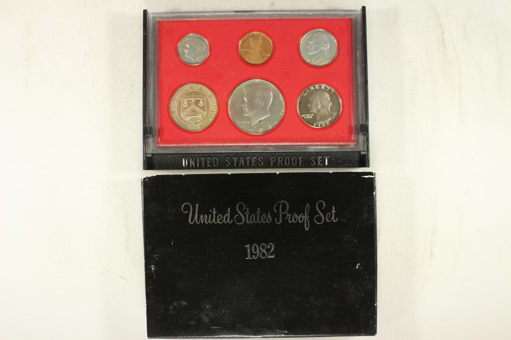 1982 US PROOF SET (WITH BOX): PLEASE WATCH FOR OUR NEXT AUCTION ON MONDAY AUGUST 30TH, 2021.