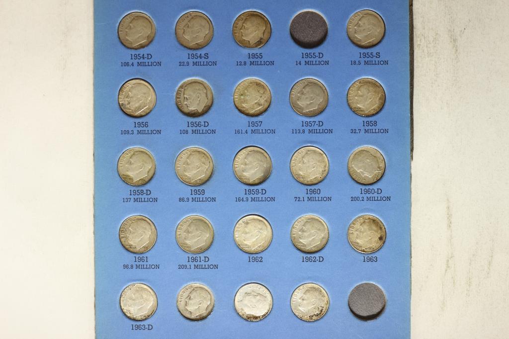 23 ALL DIFFERENT 1954-1964 SILVER ROOSEVELT DIMES: WATCH FOR OUR NEXT AUCTION ON MONDAY SEPT. 6TH, 2021 AT 7 PM EDT