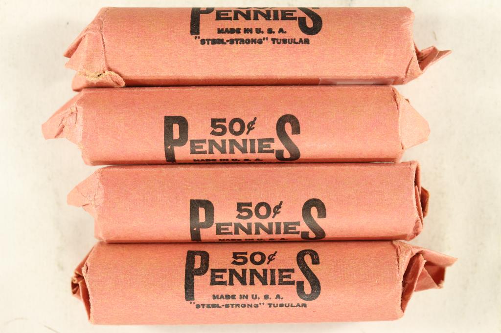 4 ROLLS (200 COINS) 1930'S, 40'S & 50'S WHEAT (1 of 1)