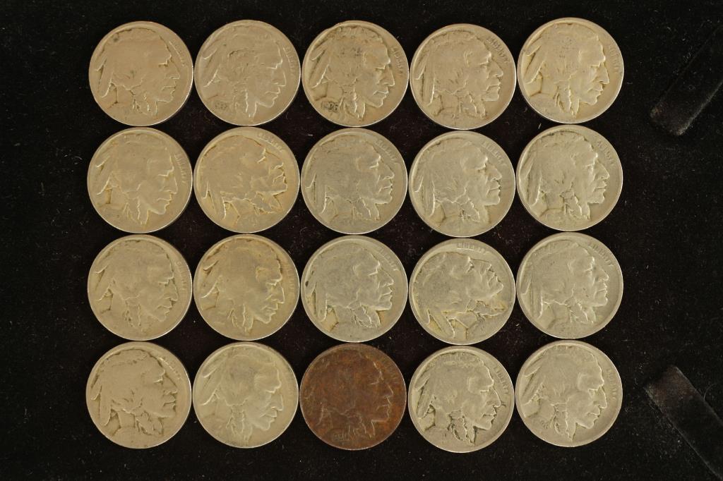 20 ASSORTED WEAK DATE 1920'S & 30'S BUFFALO NICKS (1 of 2)