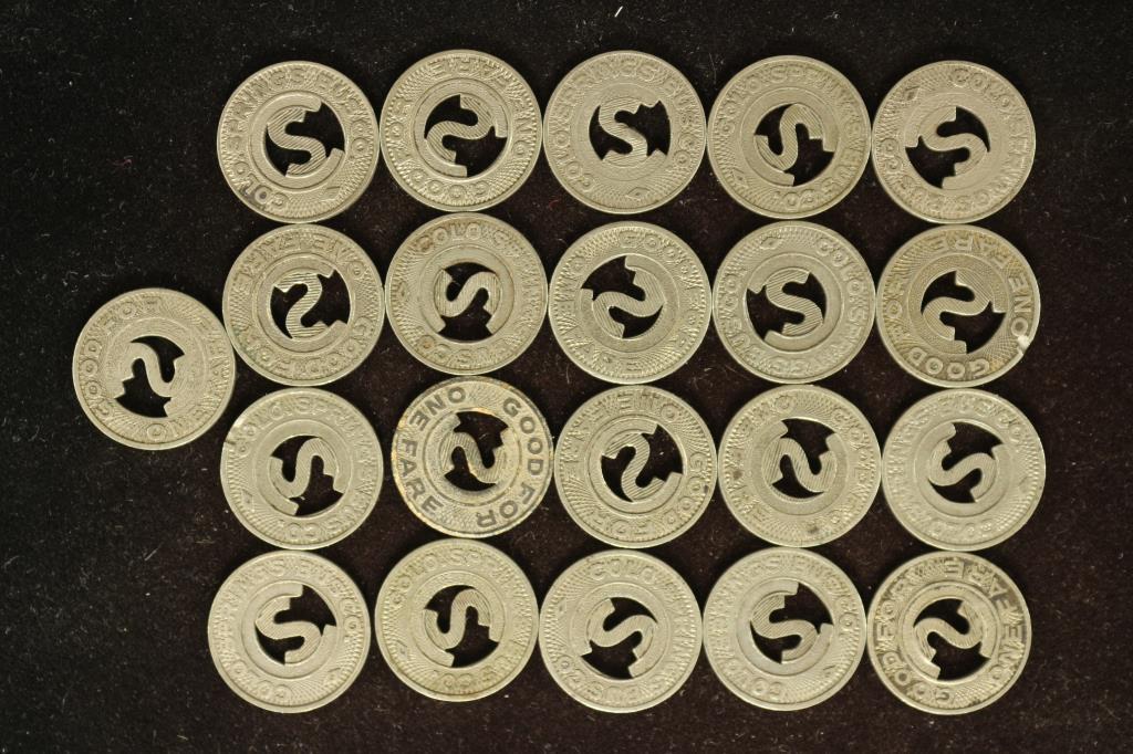 21-COLD SPRINGS BUS COMPANY FARE TOKENS (1 of 2)