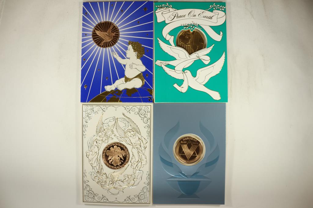 4 ASSORTED FRANKLIN MINT HOLIDAY CARDS WITH (1 of 2)