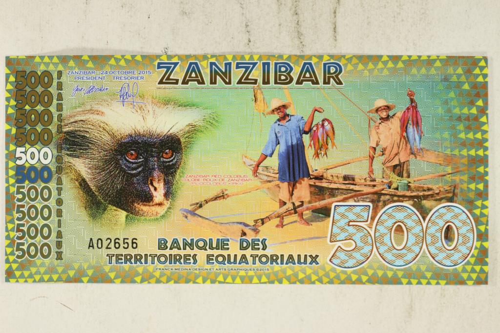 2015 ZANZIBAR 500 FRANCS POLYMER CRISP UNC (1 of 2)