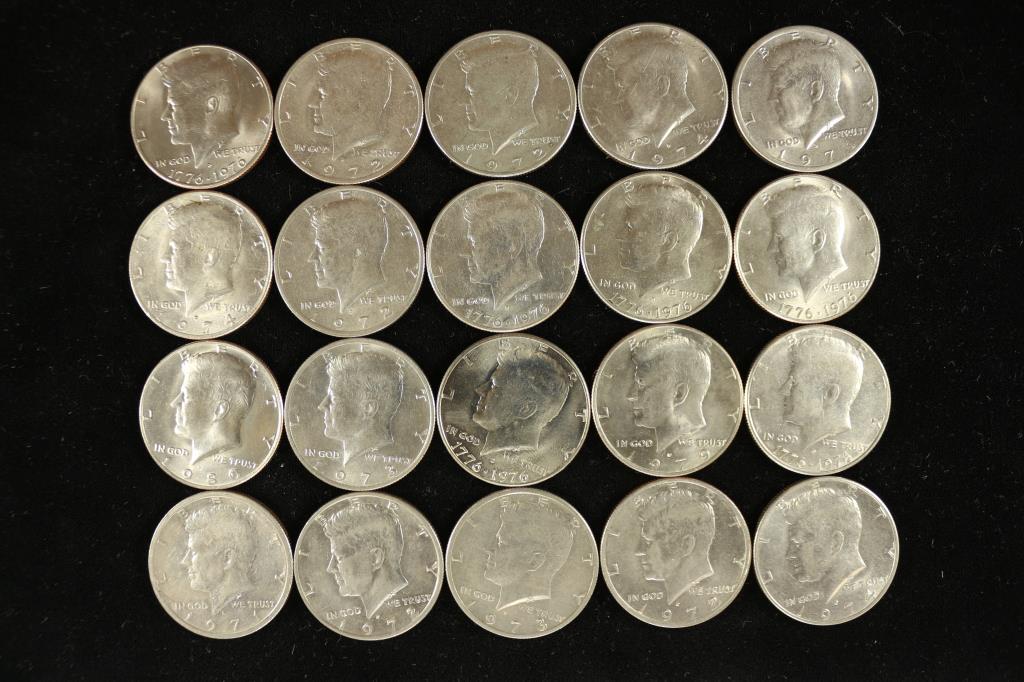 20 ASSORTED KENNEDY HALF DOLLARS (1 of 2)