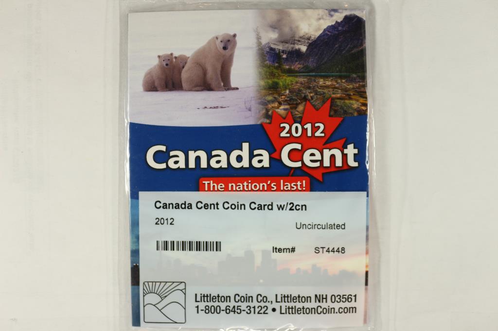 2012 CANADA CENT "THE NATIONS LAST" 2-UNC COINS (1 of 2)