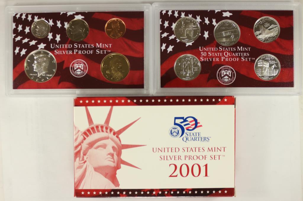 2001 US SILVER PROOF SET (WITH BOX) (1 of 2)