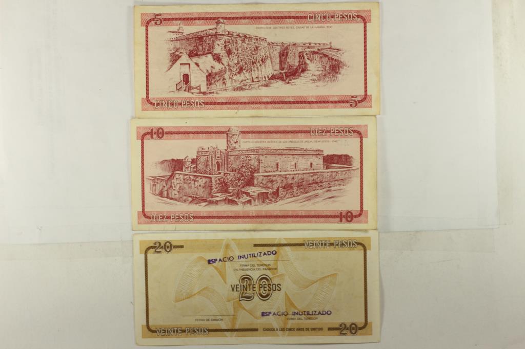 CUBA 5,10 & 20 PESOS FOREIGN EXCHANGE CERTIFICATES (1 of 2)