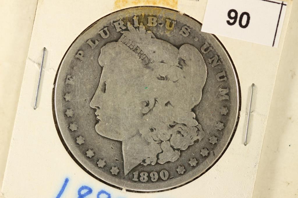 1890-O MORGAN SILVER DOLLAR: WATCH FOR OUR NEXT AUCTION ON MON. OCT. 18TH, 2021.