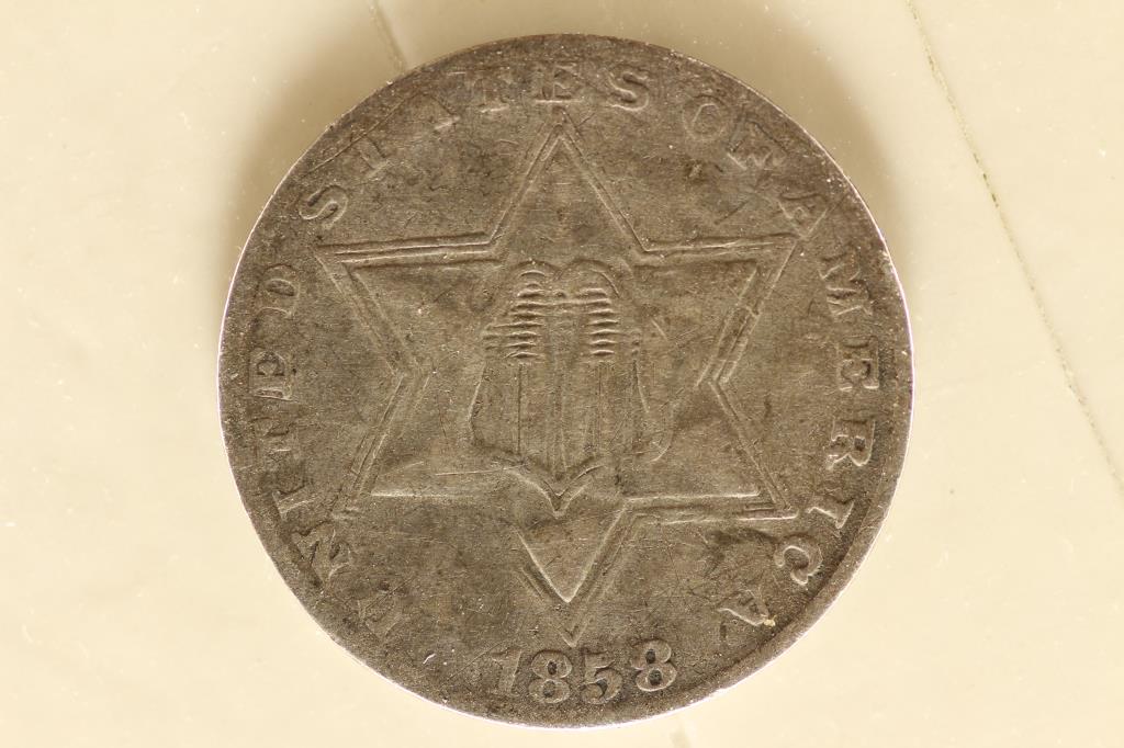 1858 THREE CENT PIECE (SILVER) (1 of 2)