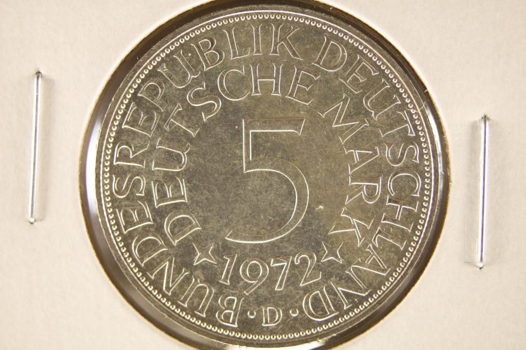 1972-D GEMRAN SILVER 5 MARKS BRILLIANT UNC (1 of 2)